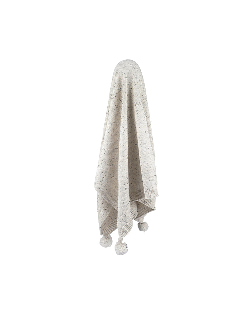 LLAMA SPECKLE POM POM BLANKET