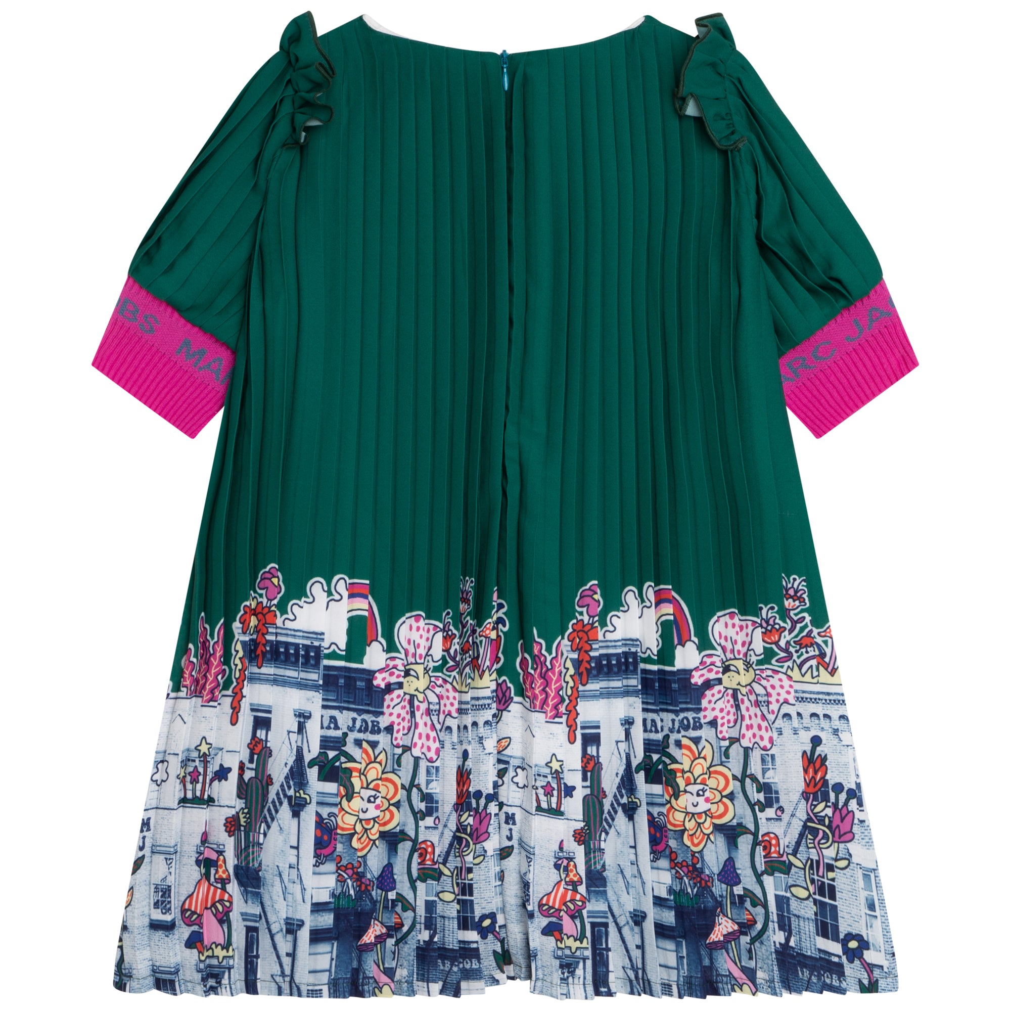 MARC JACOBS DARK GREEN PLEATED DRESS
