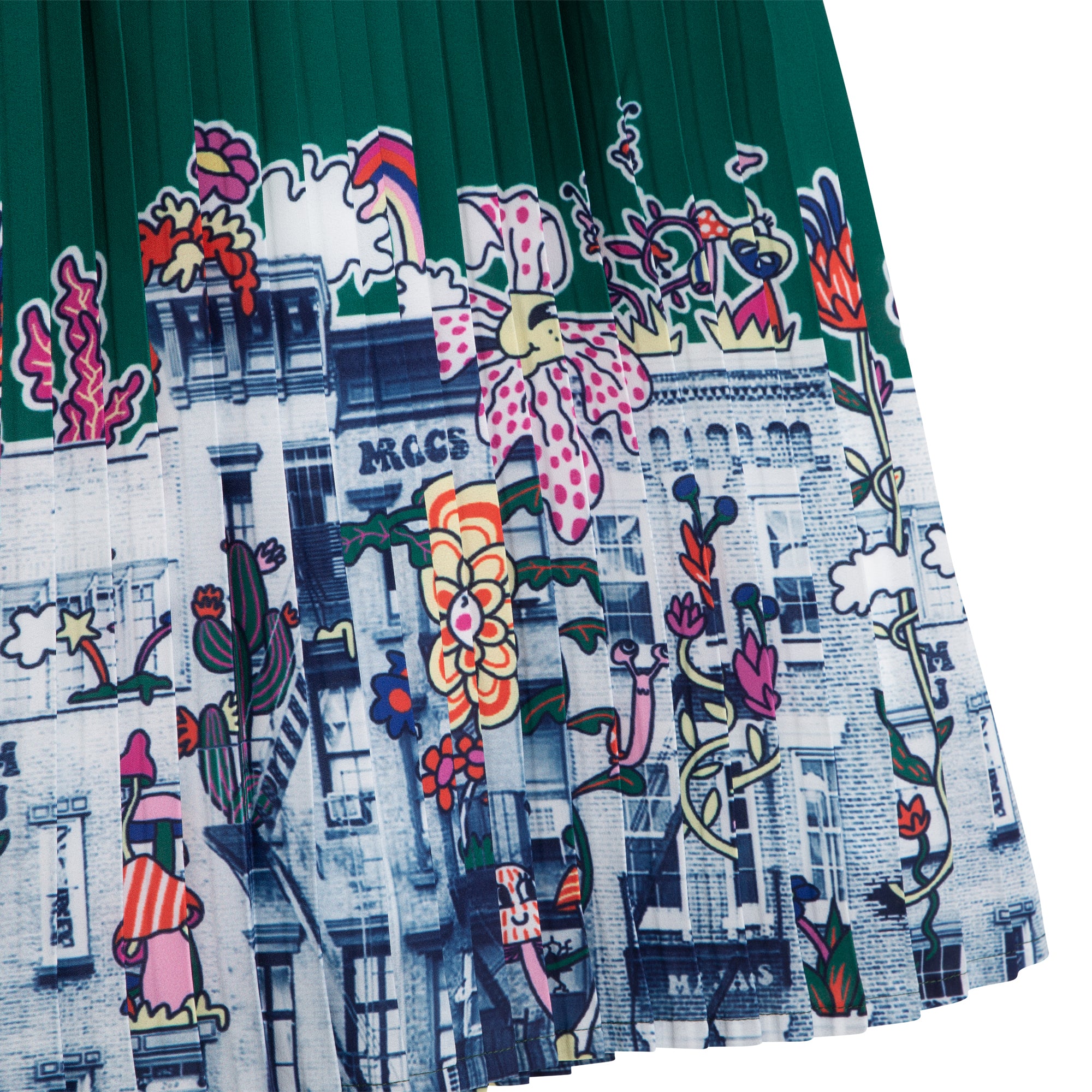 MARC JACOBS DARK GREEN PLEATED DRESS