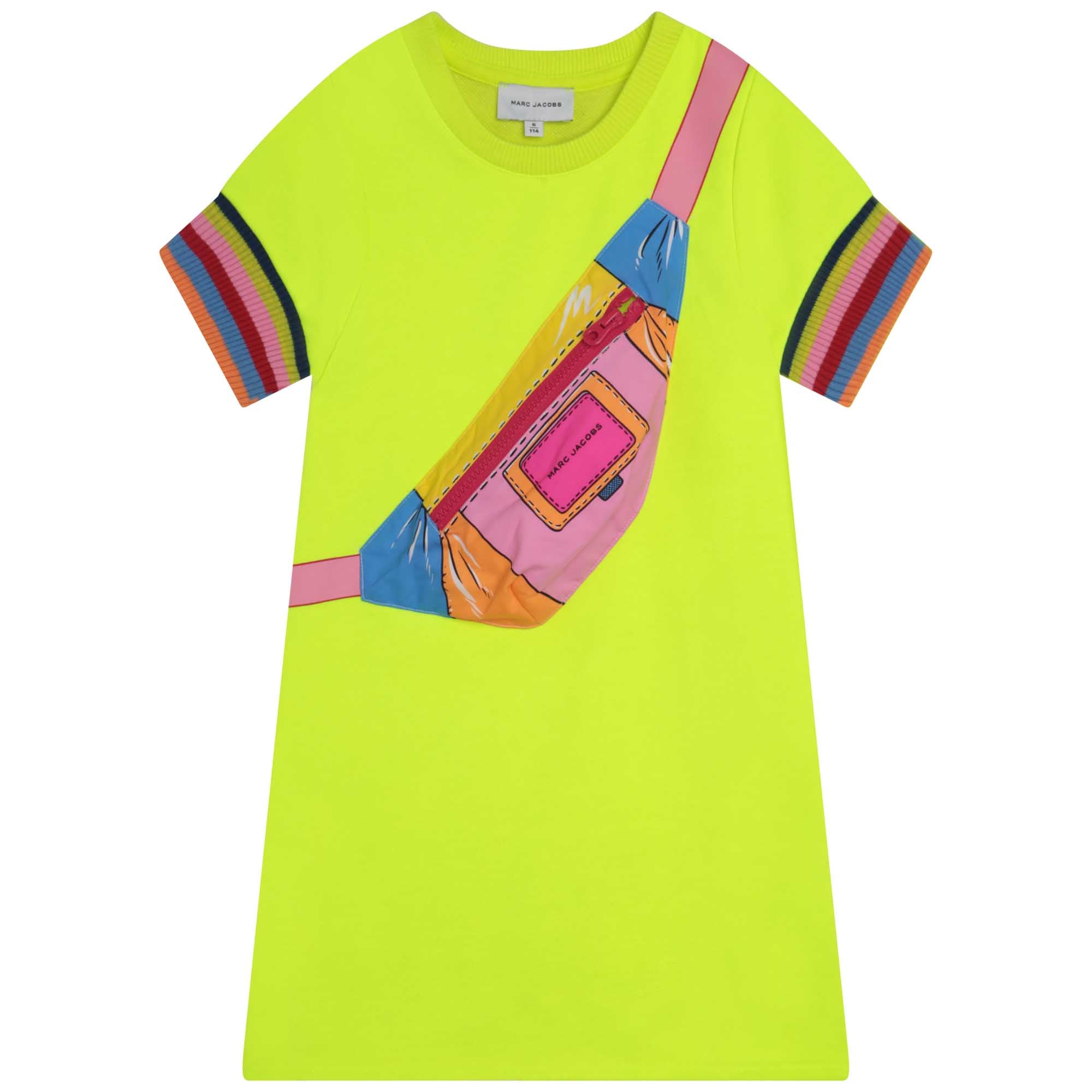 MARC JACOBS FRENCH TERRY DRESS-LIME