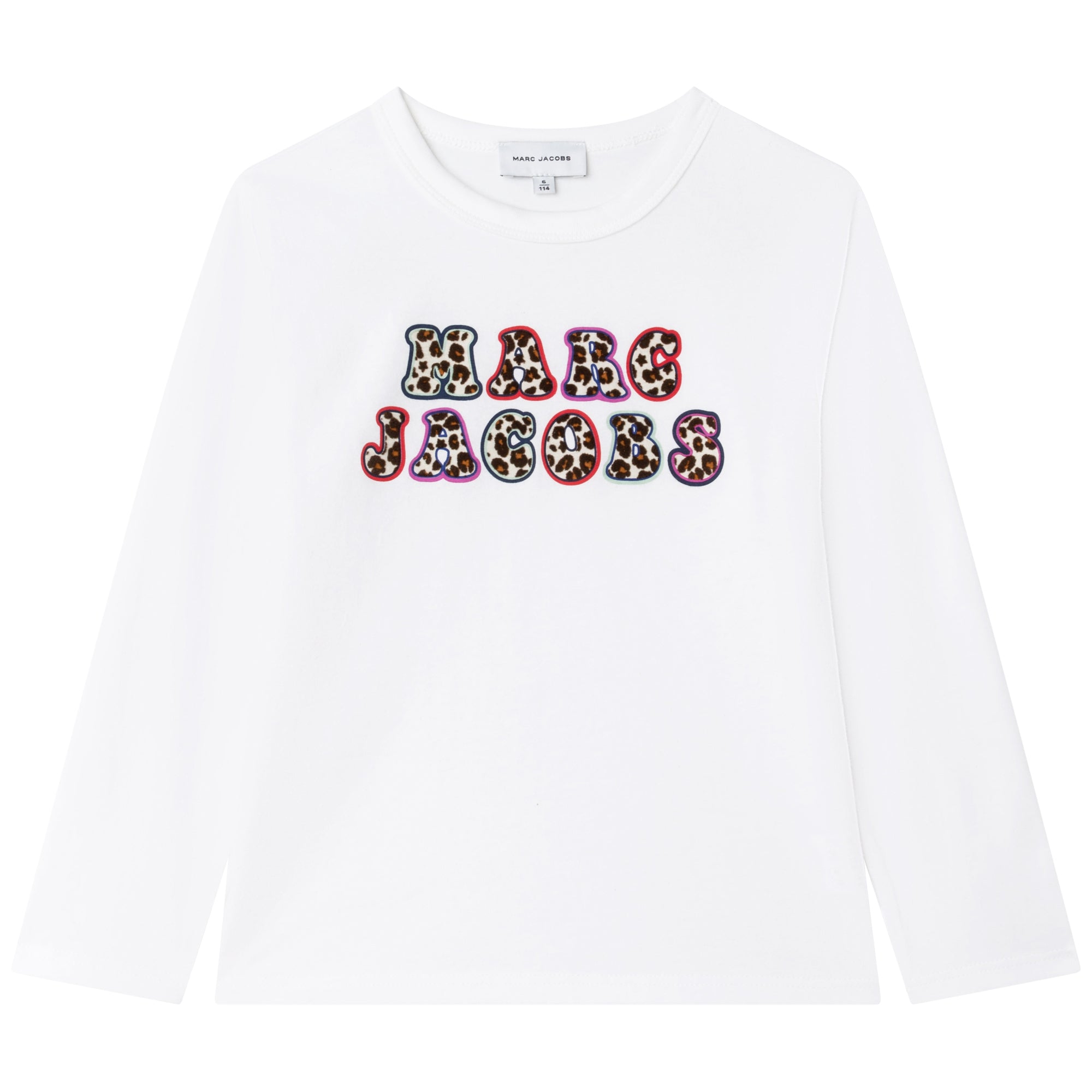 MARC JACOBS WHITE LONG SLEEVE FANCY PRINT T-SHIRT
