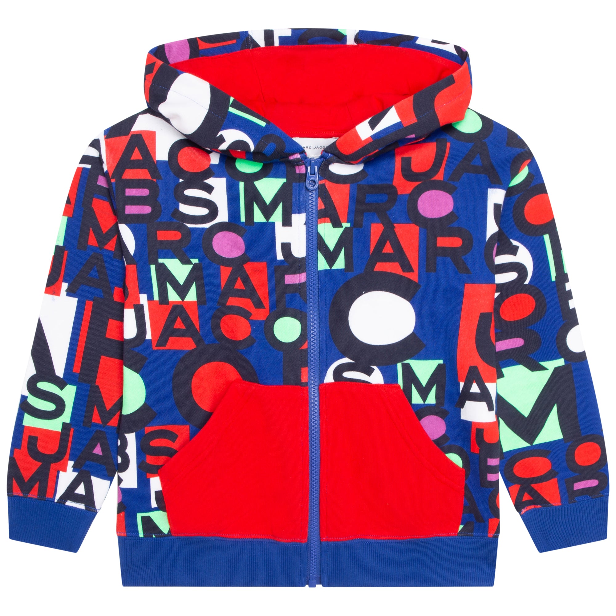 MARC JACOBS BLUE/RED HOODED CARDIGAN