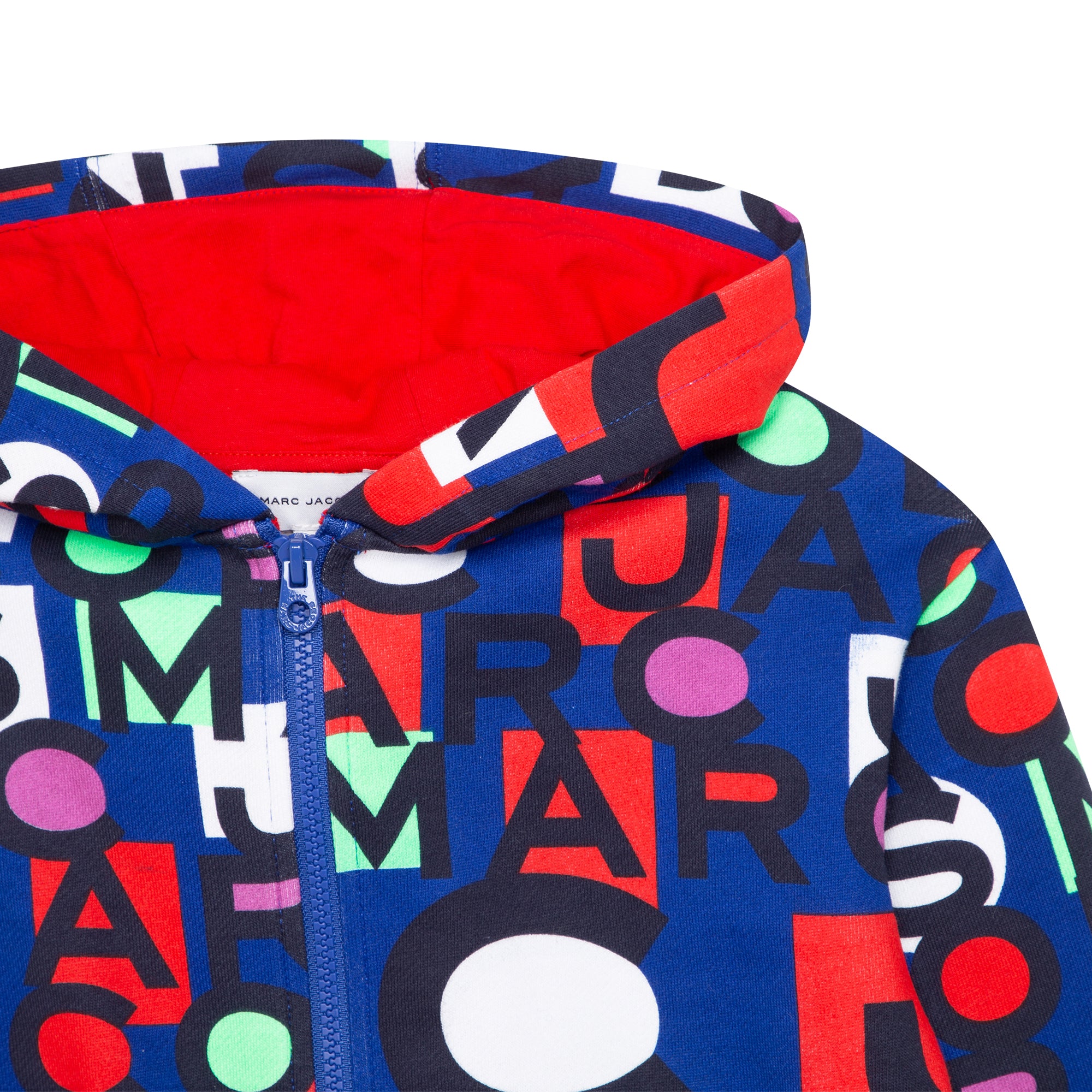 MARC JACOBS BLUE/RED HOODED CARDIGAN
