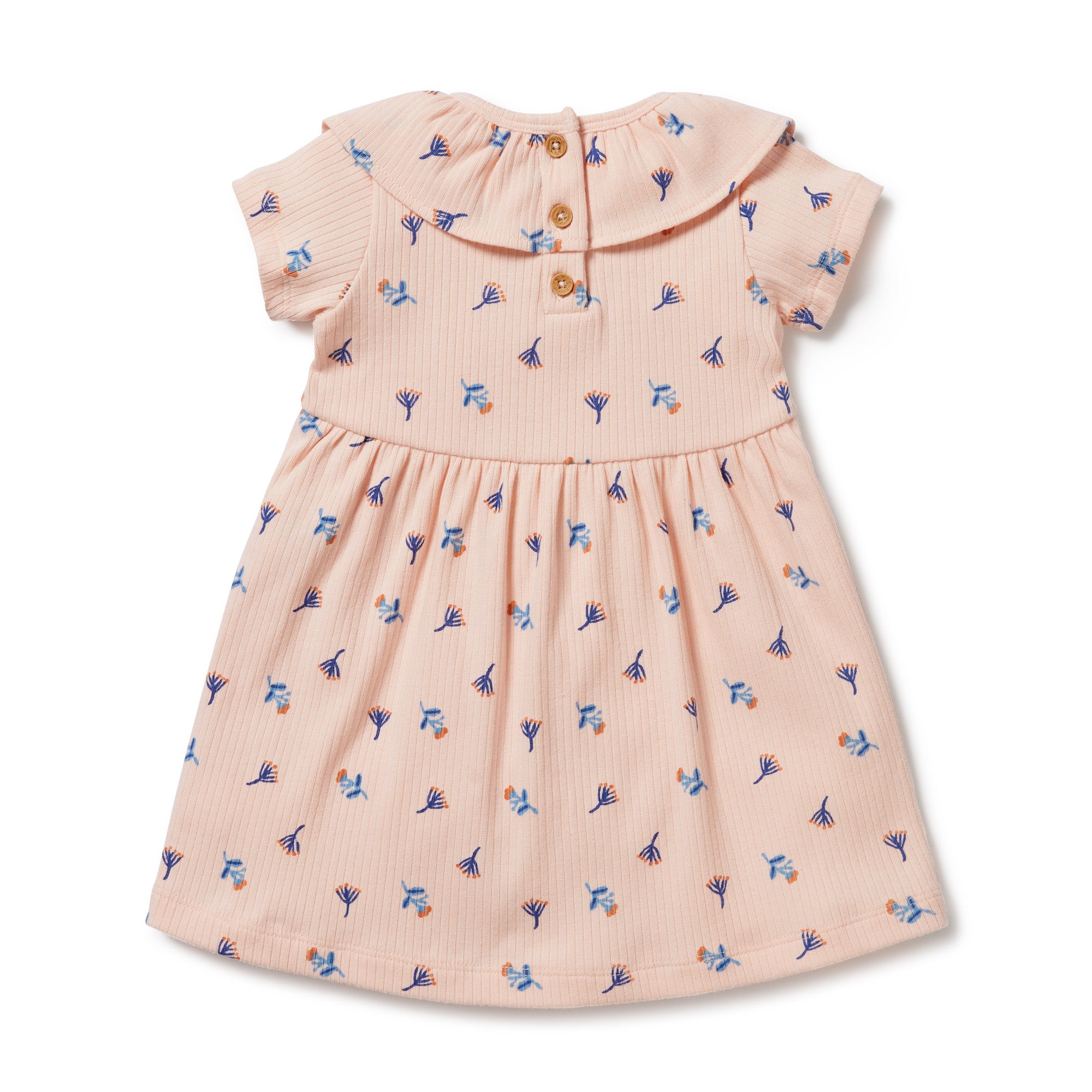 Little Flower Organic Rib Ruffle Dress