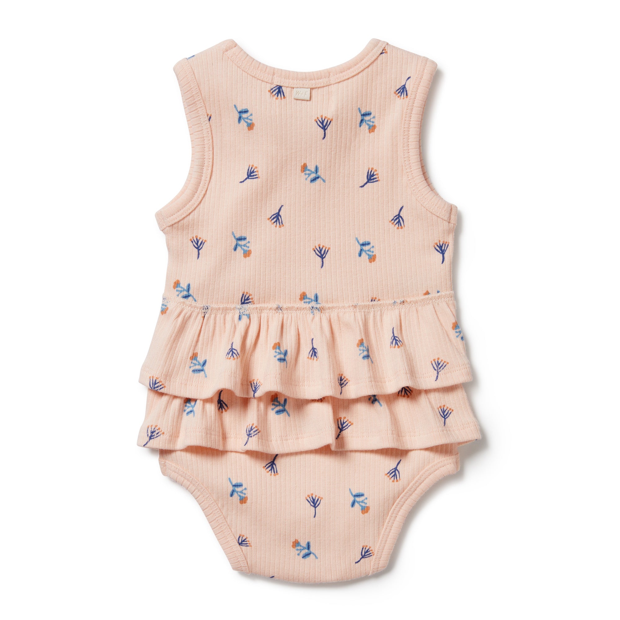 Little Flower Organic Rib Ruffle Bodysuit