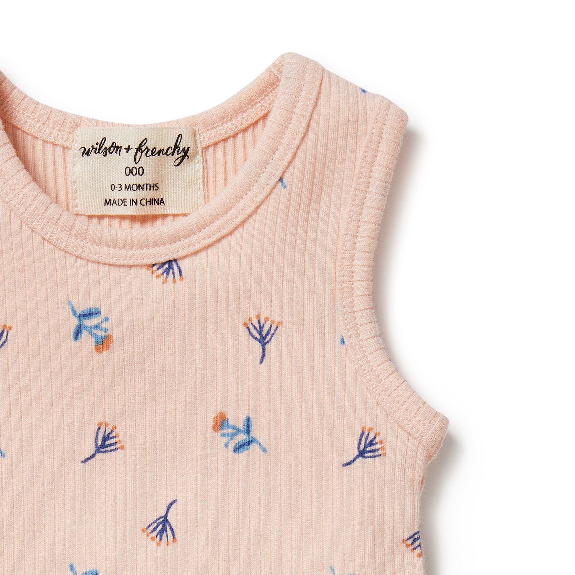 Little Flower Organic Rib Ruffle Bodysuit