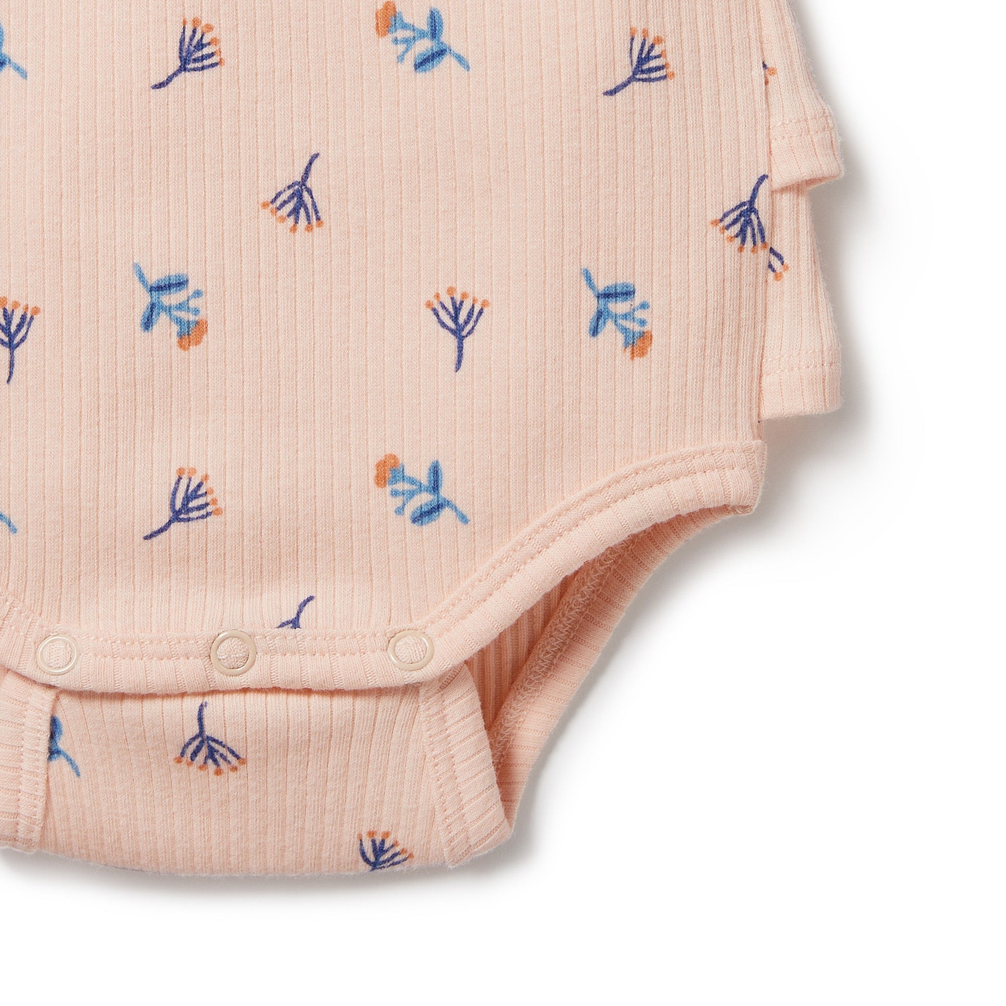 Little Flower Organic Rib Ruffle Bodysuit