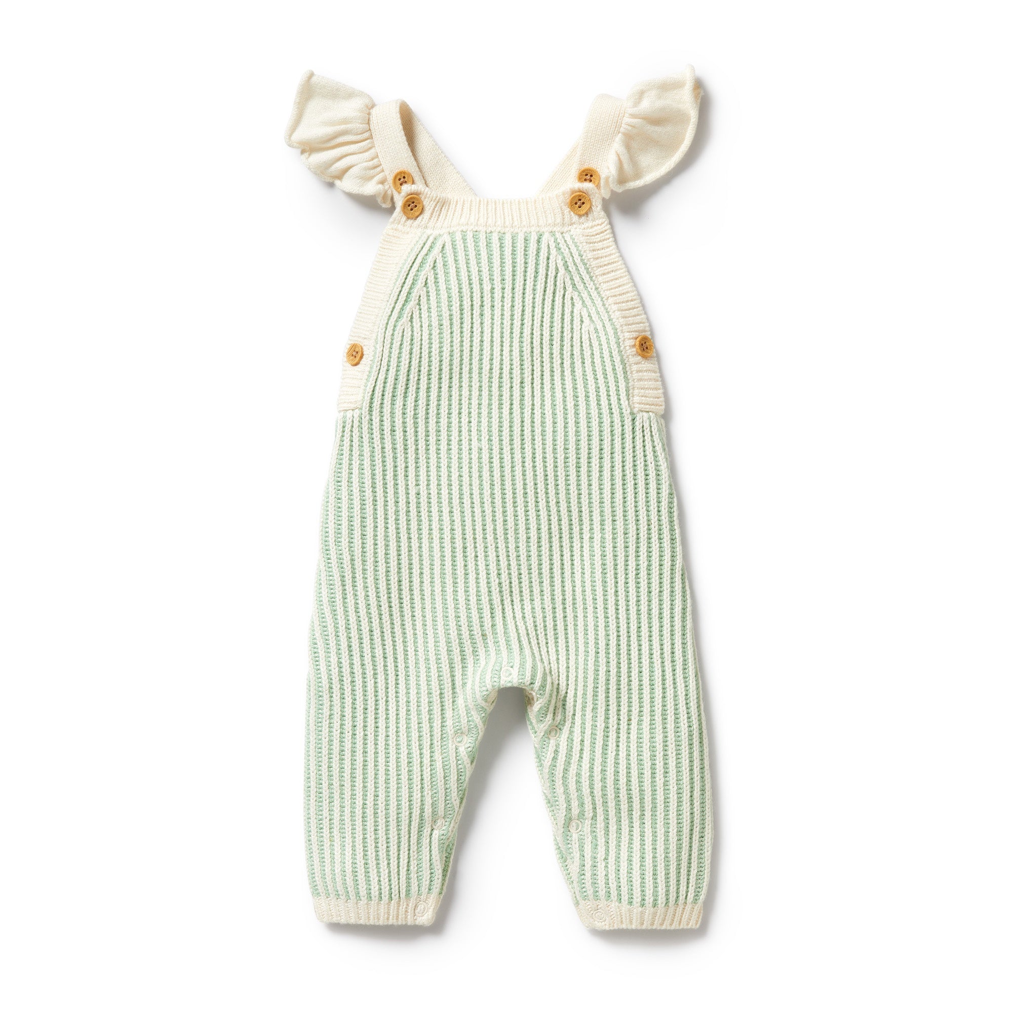 MINT GREEN KNITTED RUFFLE OVERALL
