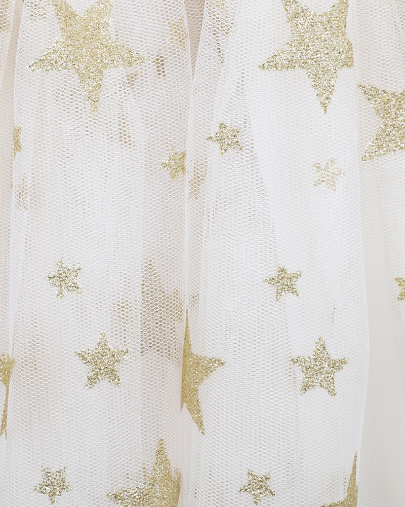 PARTY GLITTER STAR OVERLAY DRESS