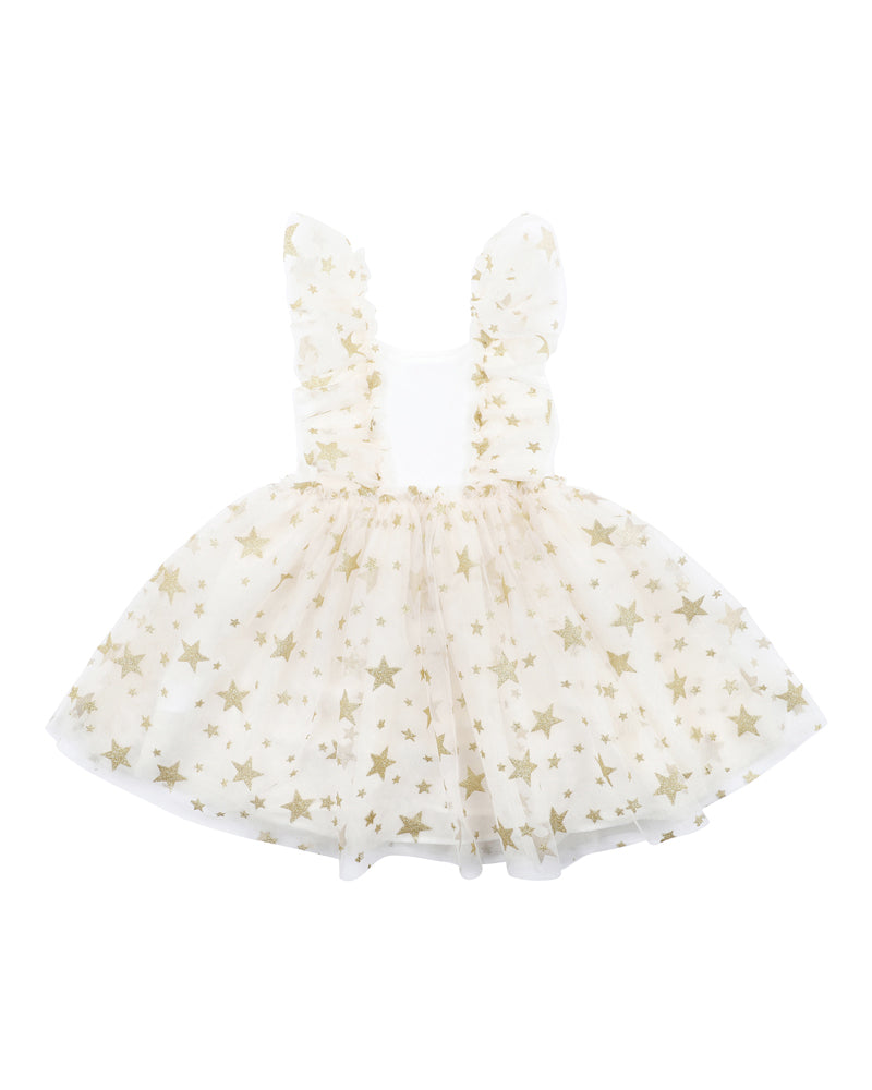PARTY GLITTER STAR DRESS 3-7YRS