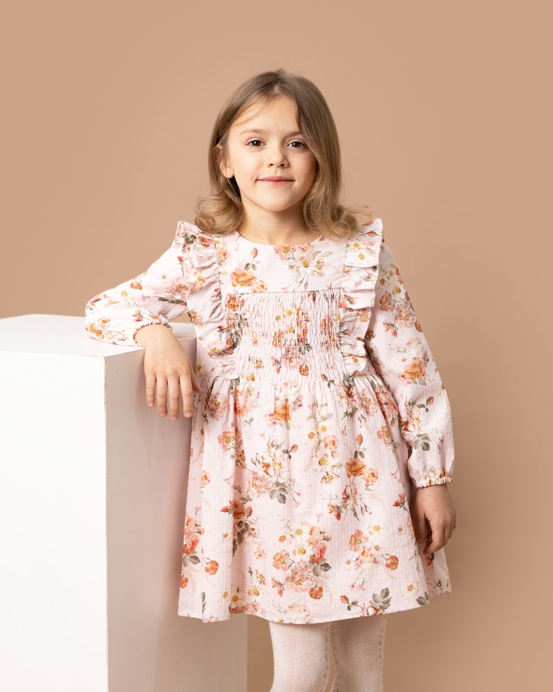 DOTTI PRINT SMOCK DRESS 3-7 YRS