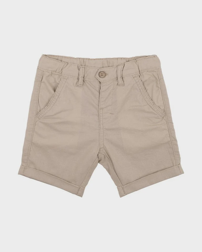 STONE LINEN BLEND SHORTS 3-7YRS