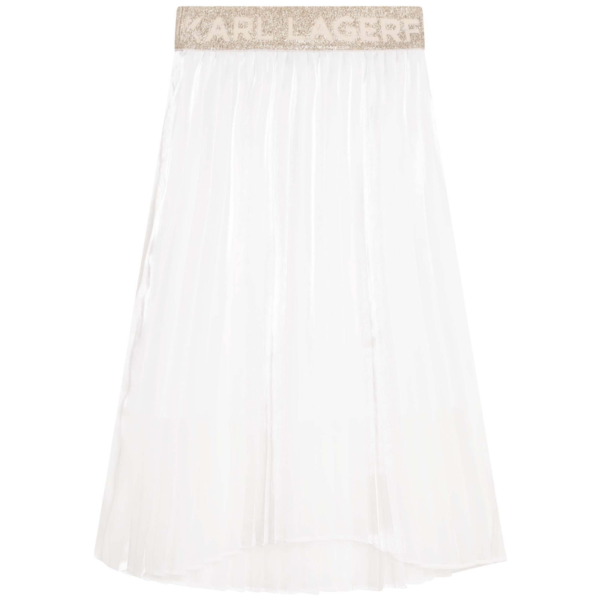 KARL LAGERFELD WHITE PLEATED SKIRT