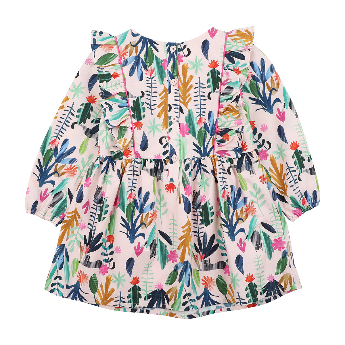 JUNGLE CAT PRINT DRESS 3-7 YRS