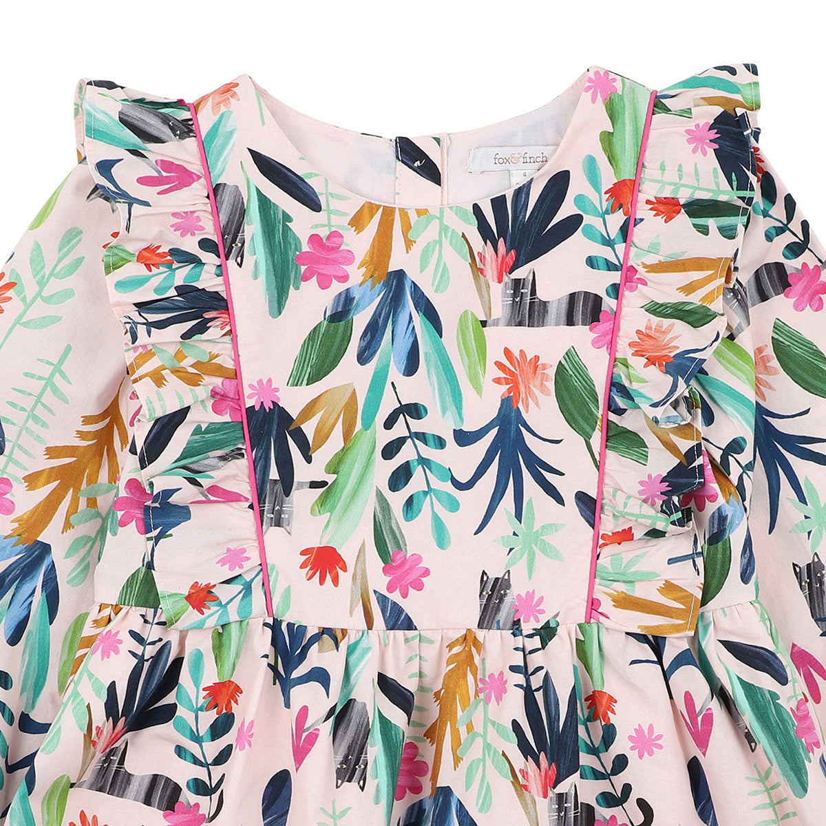 JUNGLE CAT PRINT DRESS 3-7 YRS