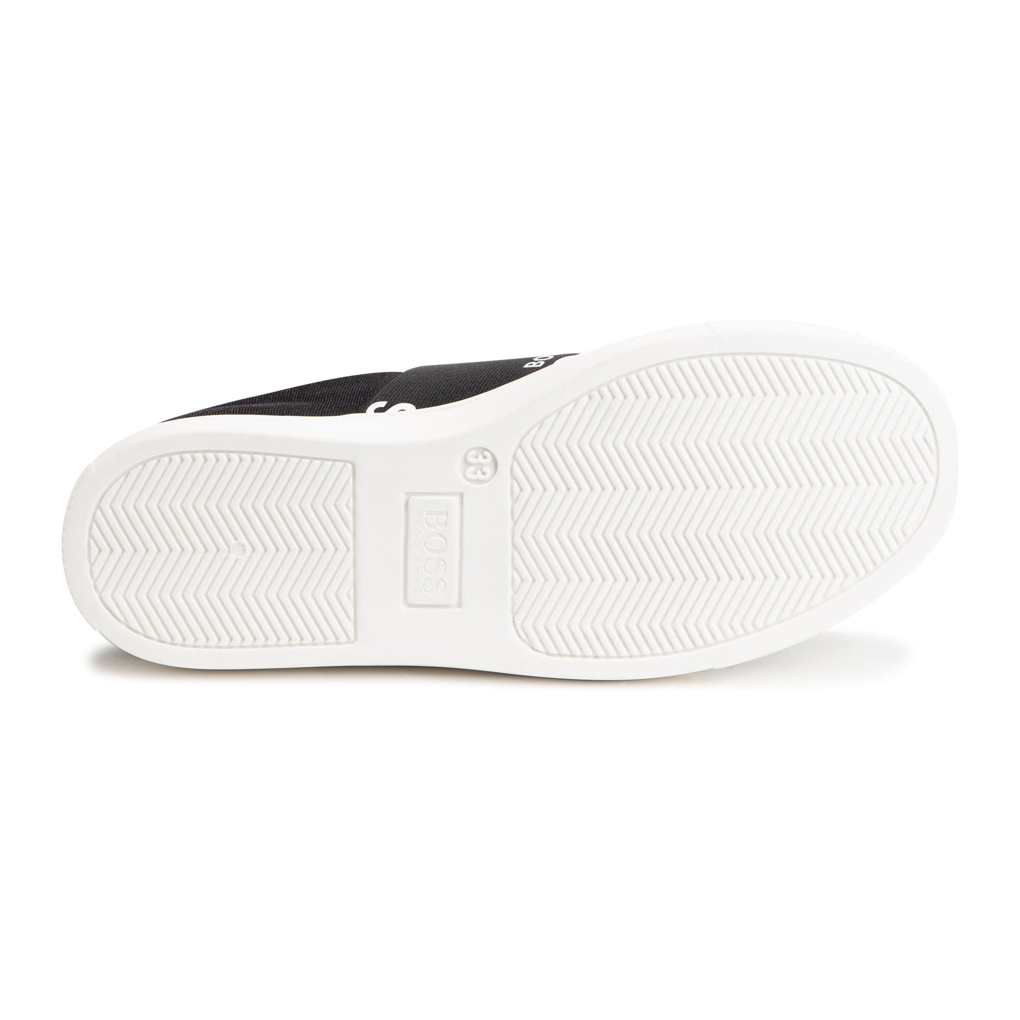 HB BLACK LEATHER TRAINERS-BOSS ALLOVER
