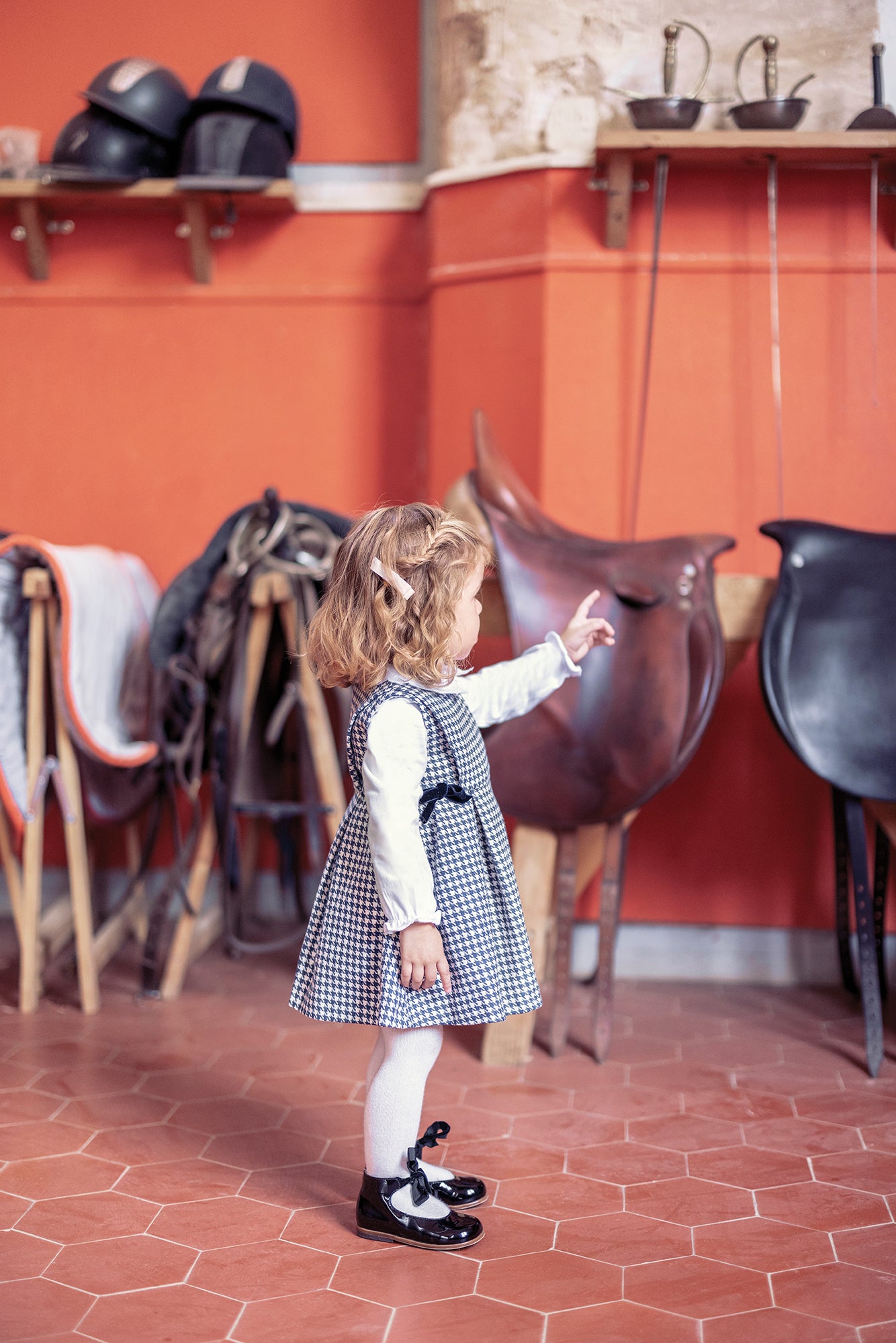 Tartine Indigo Blue Houndstooth Dress