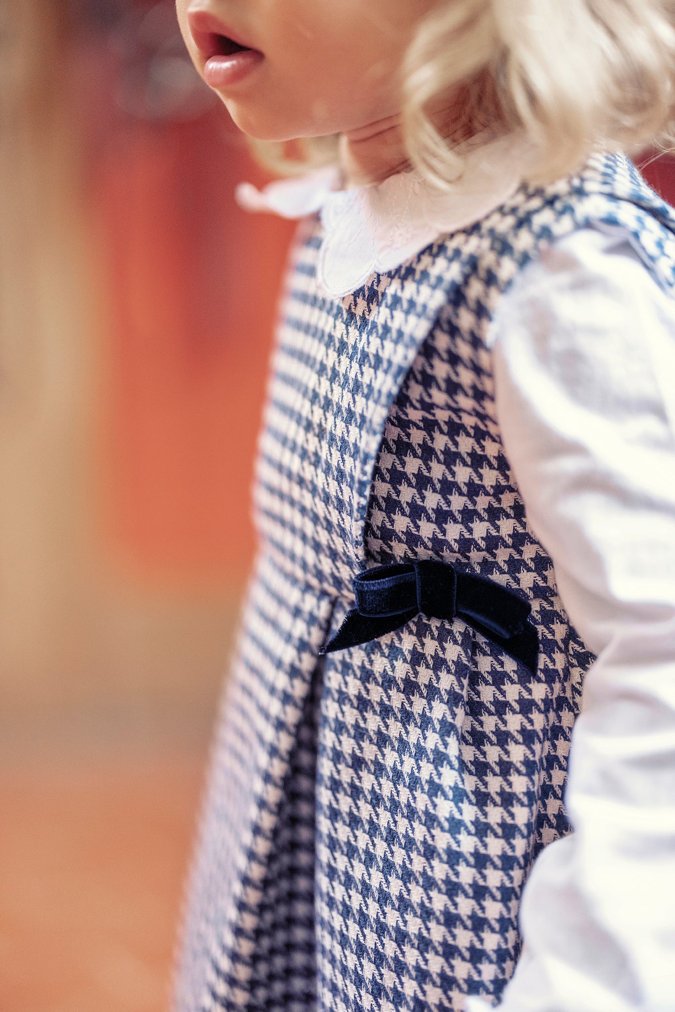 Tartine Indigo Blue Houndstooth Dress