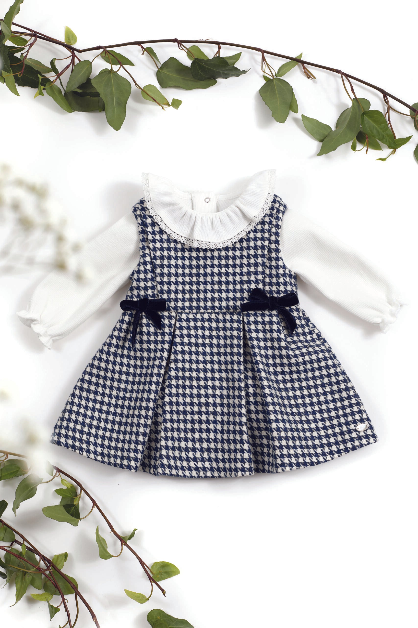 Tartine Indigo Blue Houndstooth Dress