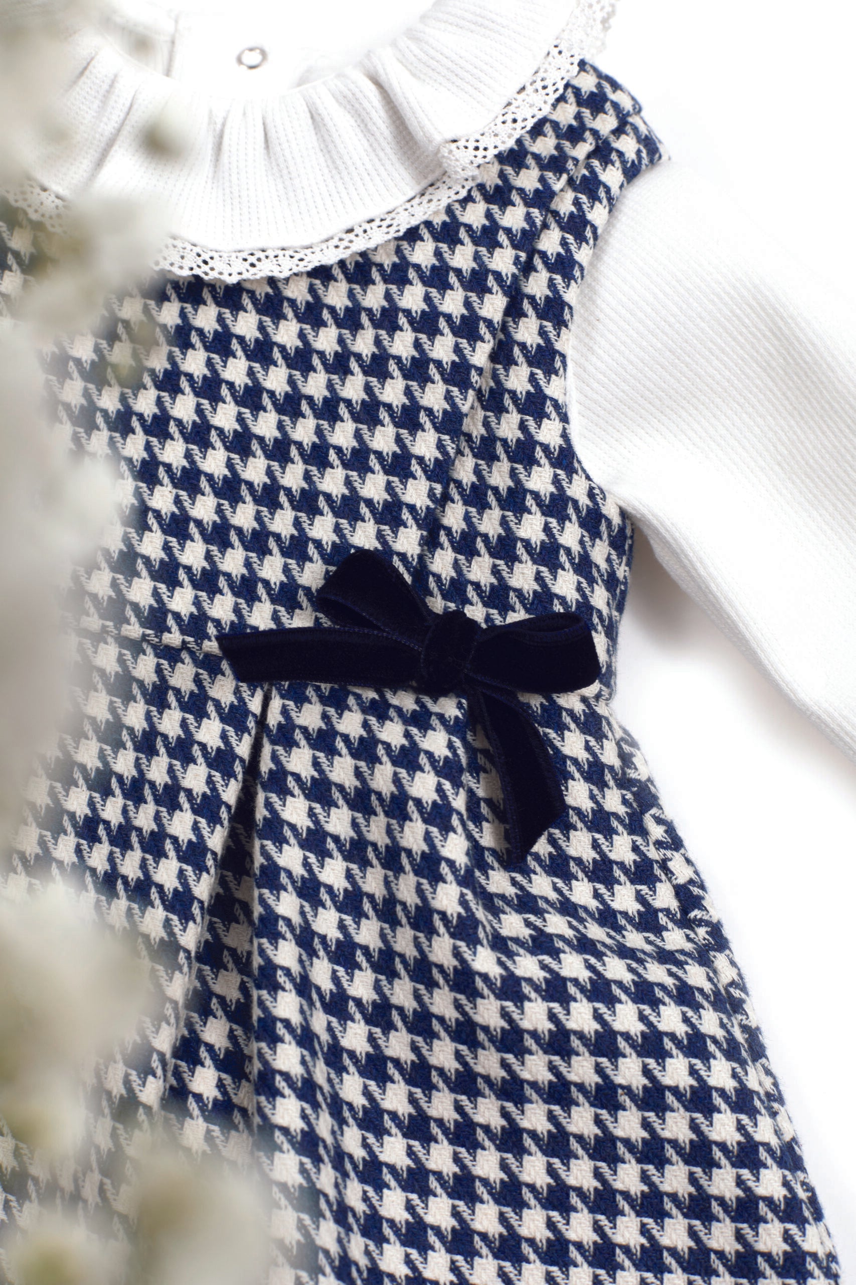 Tartine Indigo Blue Houndstooth Dress