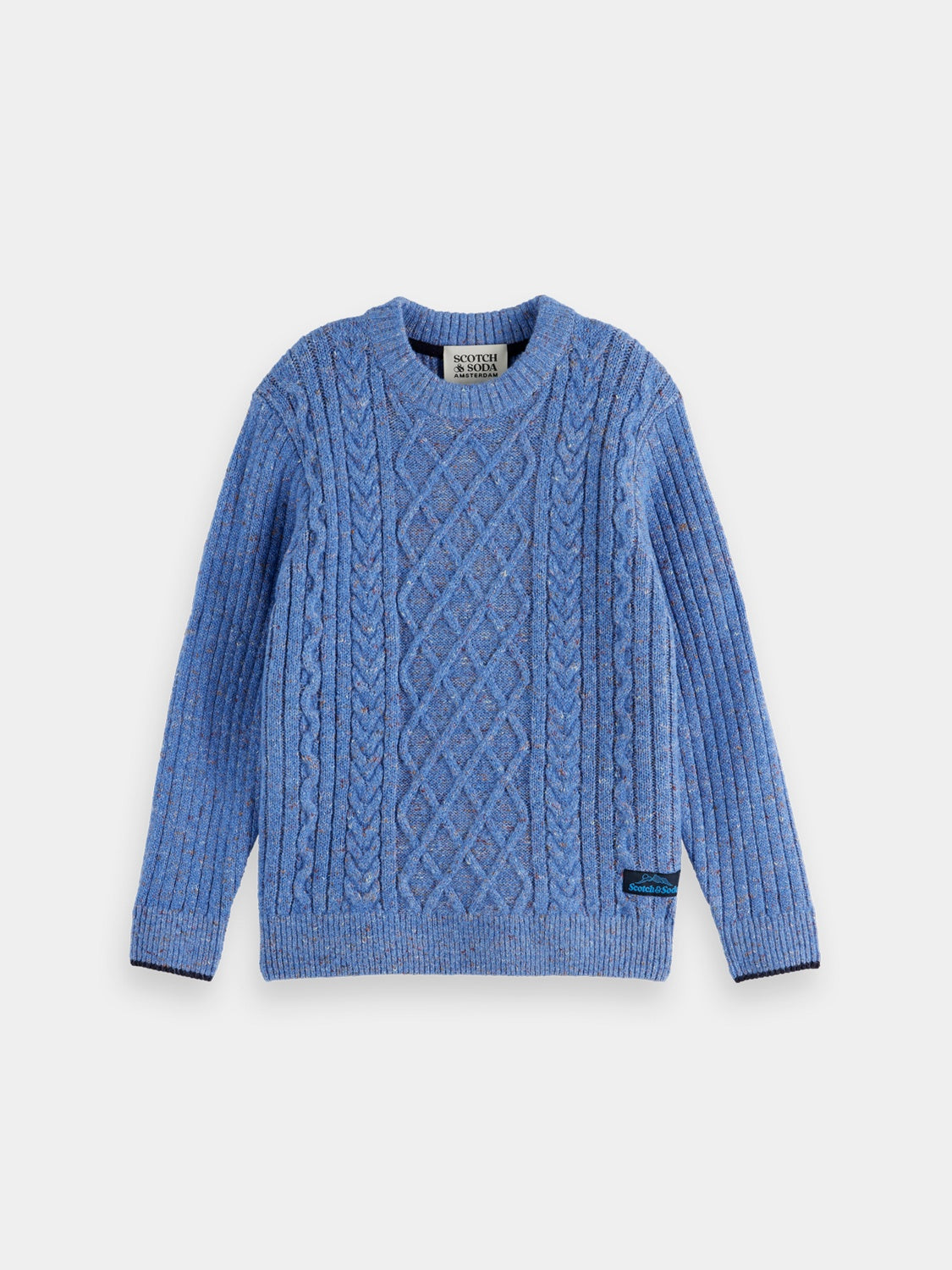 Kids - Cable knit pullover- Faded Denim