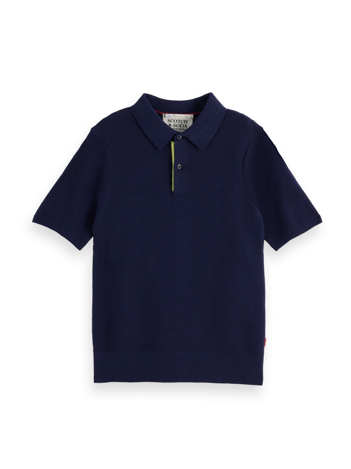 Kids - Structured knitted polo-Navy