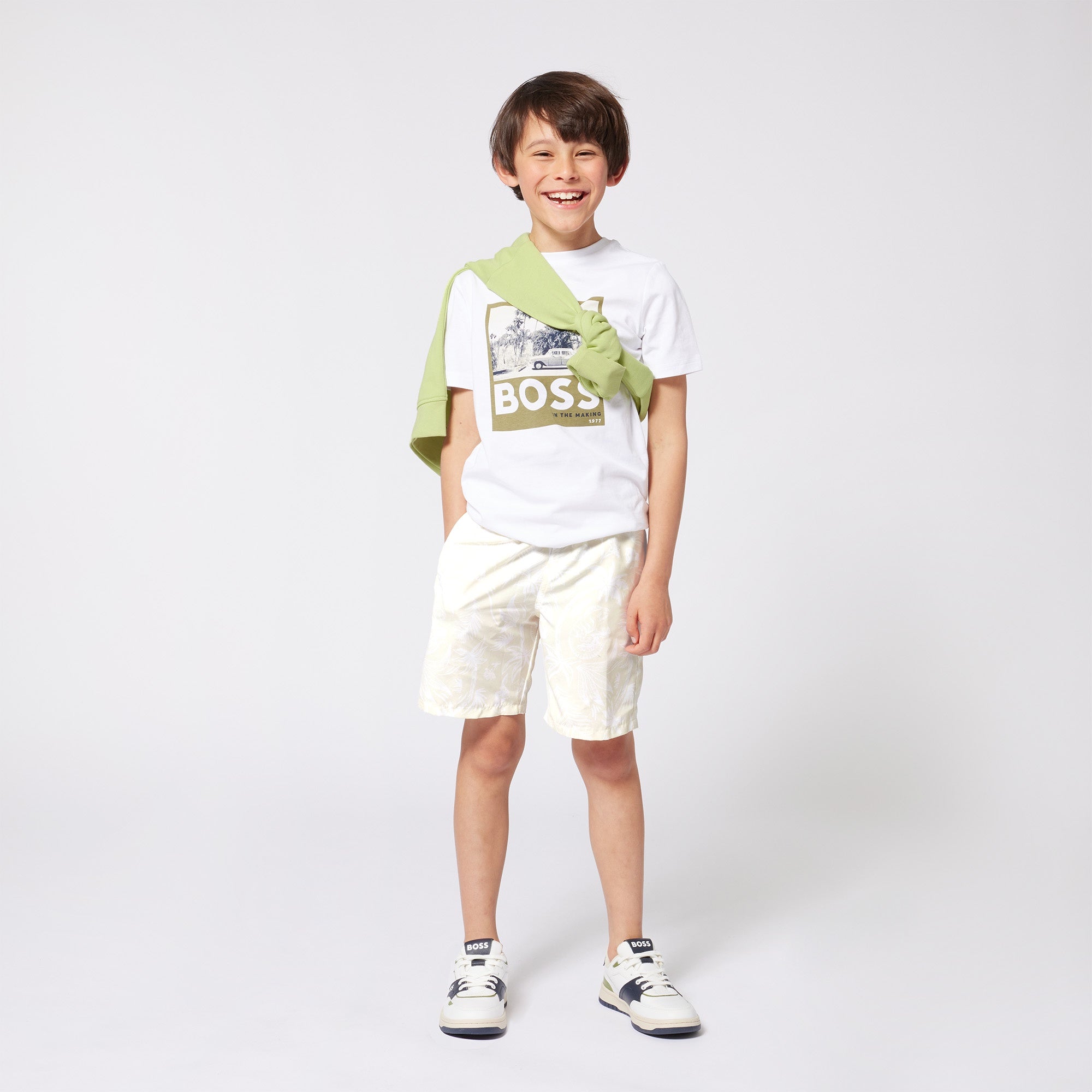 BOSS palm tree allover shorts