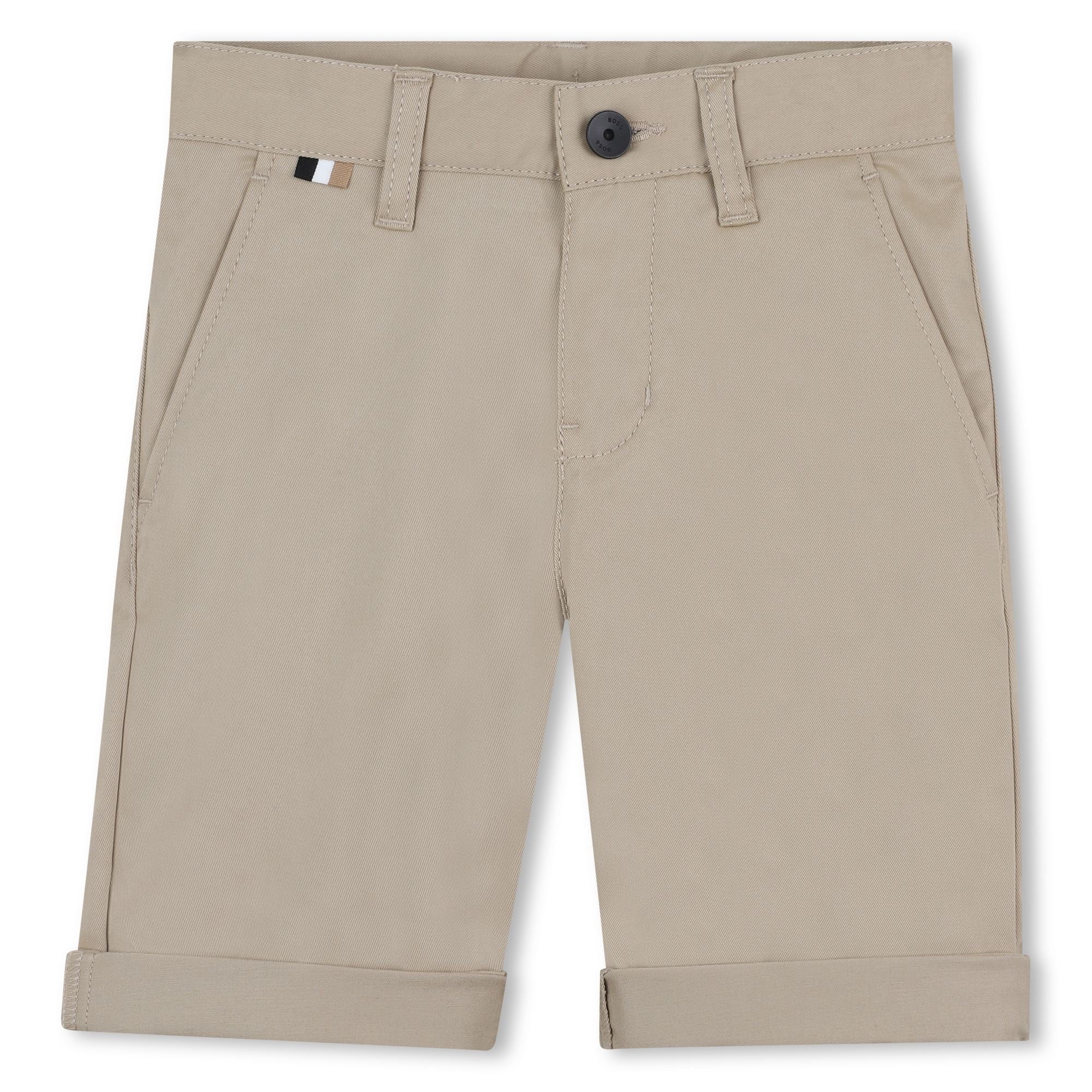 BOSS Lined chino Bermuda short-Sand