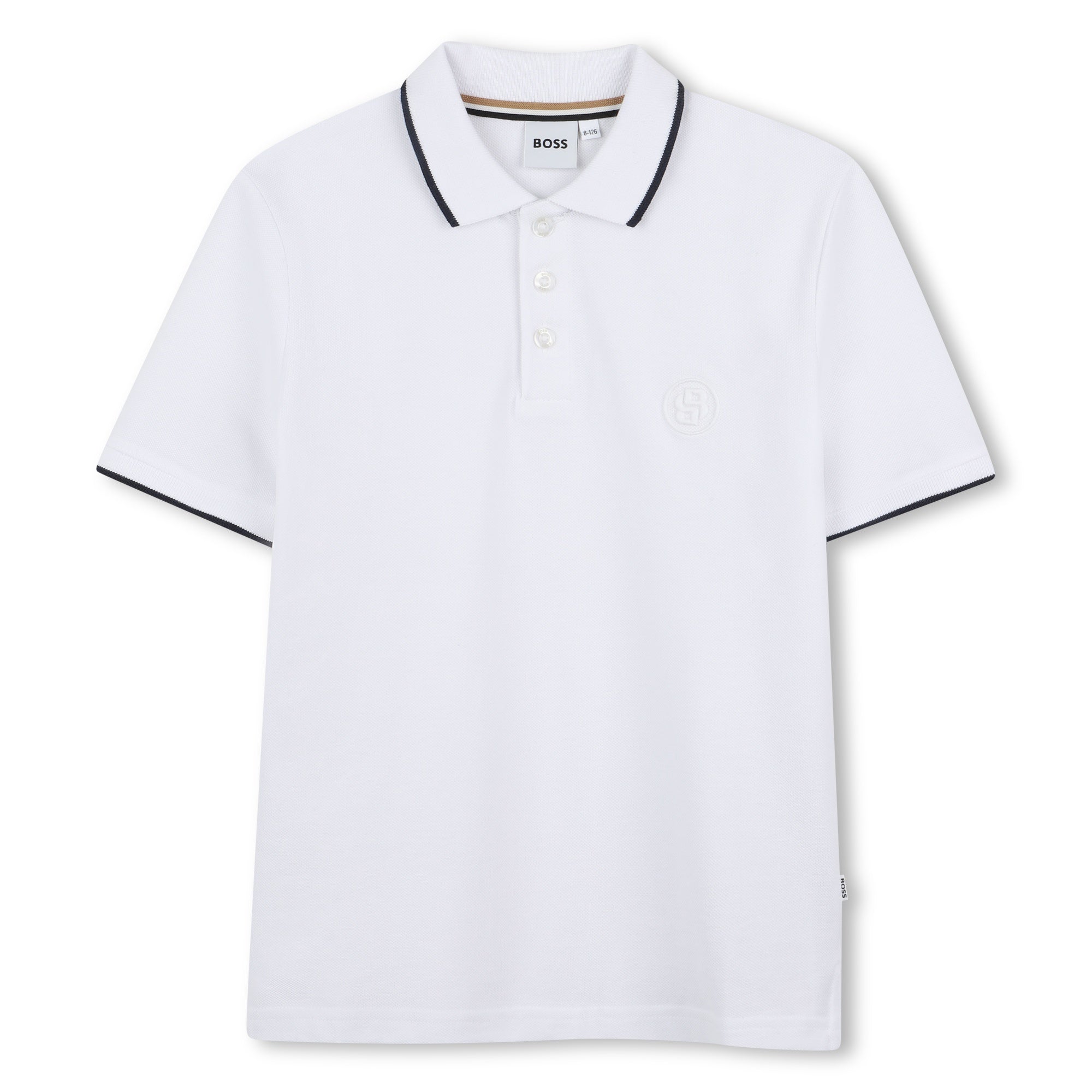 BOSS White Cotton Polo