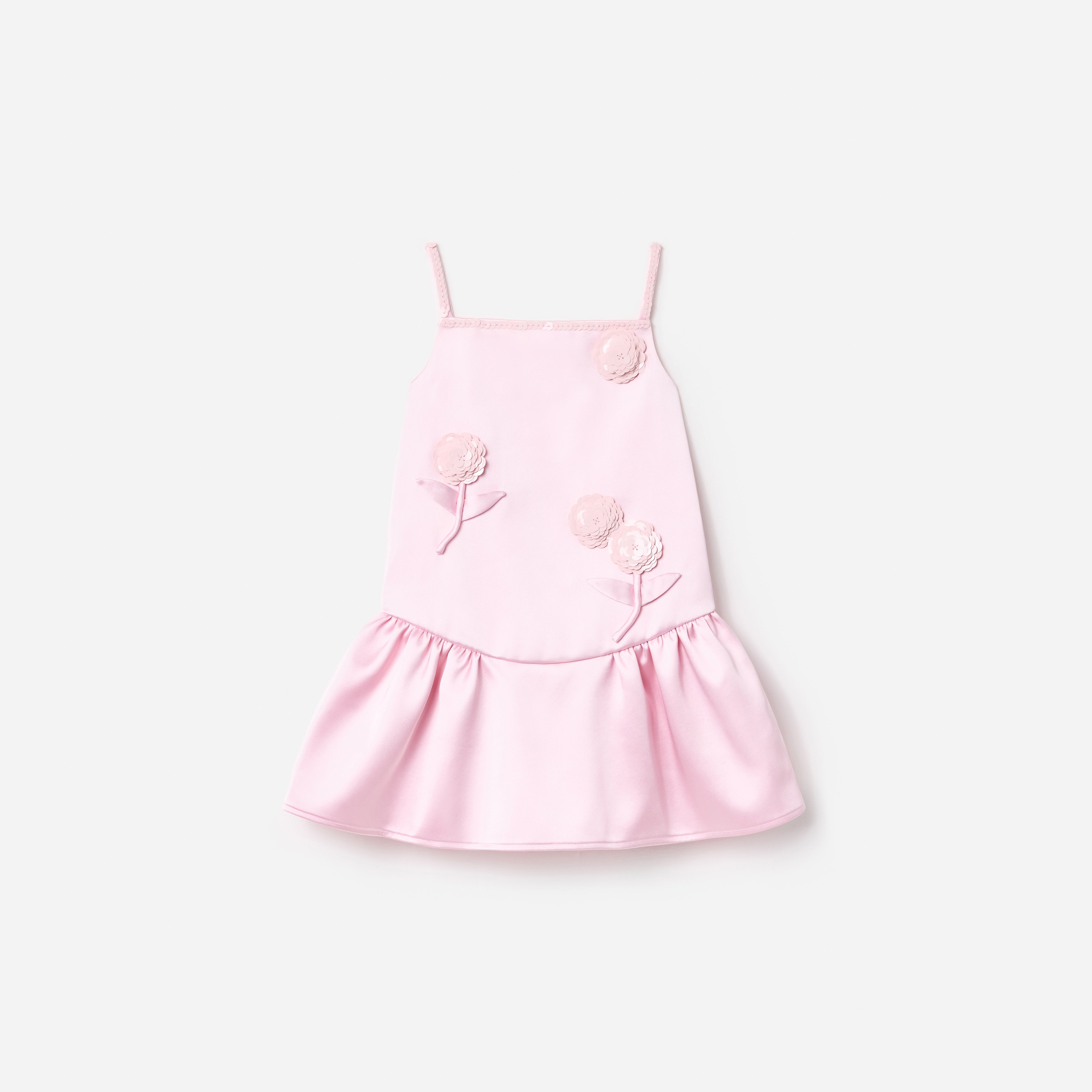 Self-Portrait Pink Crepe Sequin Flower Dress