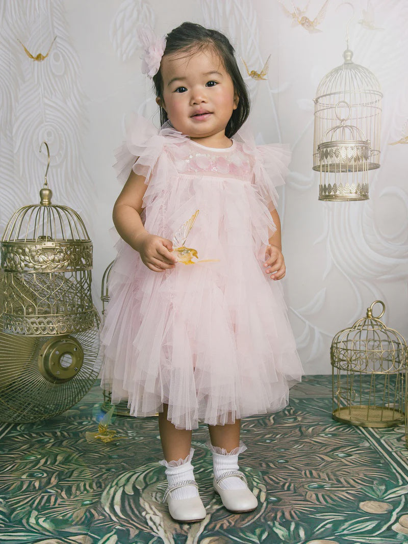 BEBE SUNSET BLISS TULLE DRESS