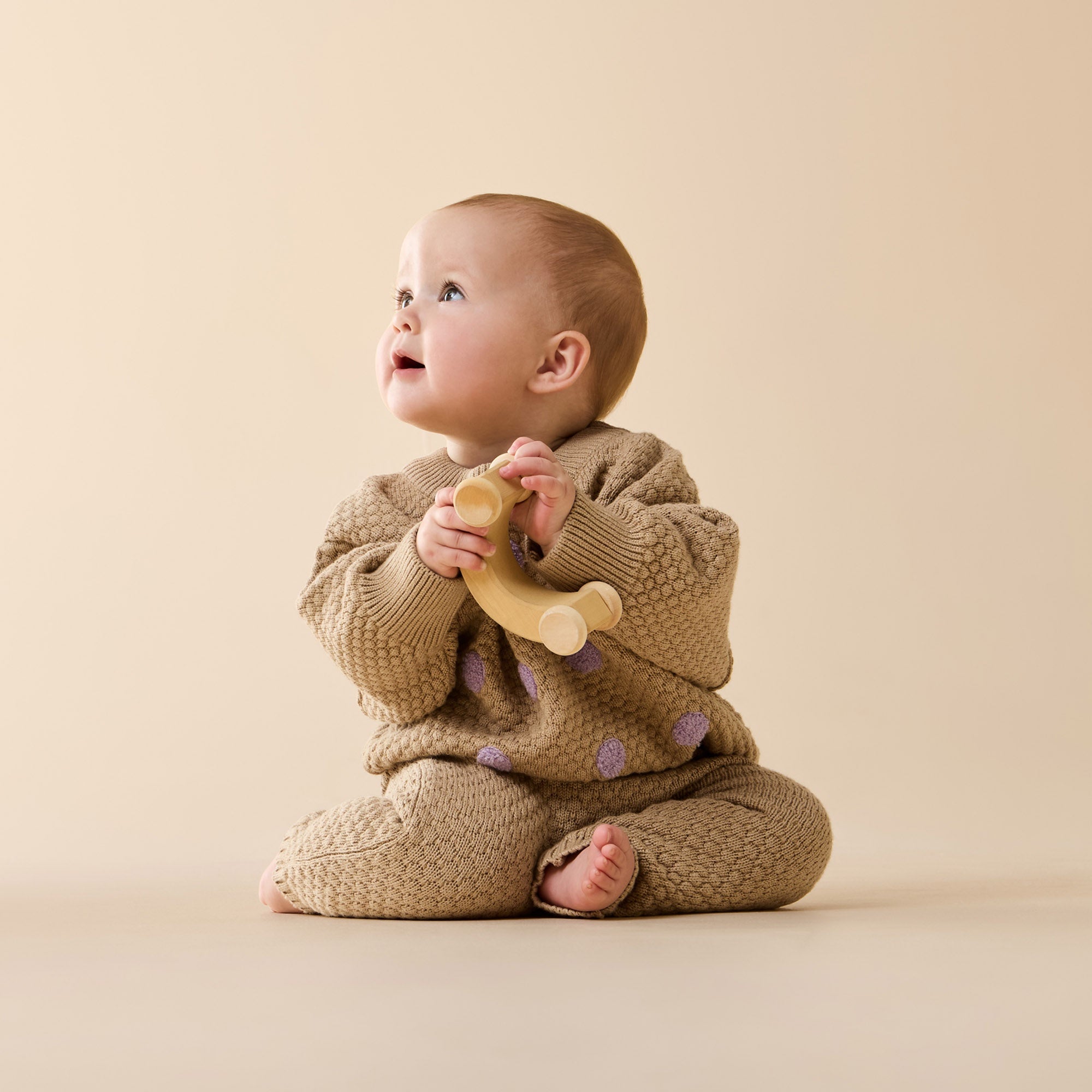Oat and Mulberry Organic Knitted Bauble Jumper